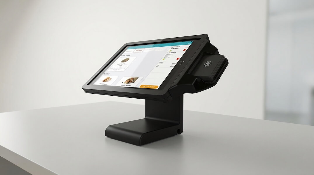 Hazlnut table-top self-order kiosk hardware.